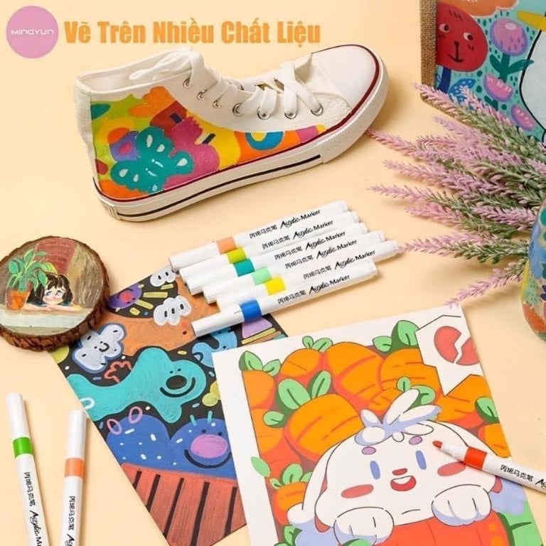 BÚT MÀU DẠ ACRYLIC MARKER HỘP 60 bút 👍