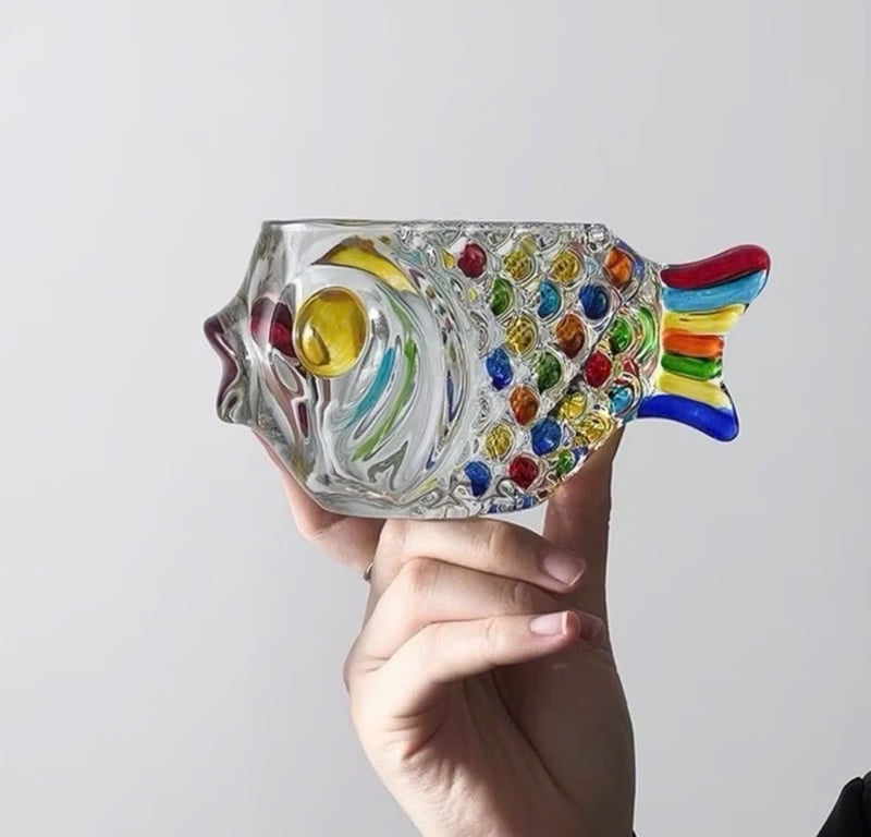 Bình Hoa Thuỷ Canh - Lọ Hoa Thuỷ Tinh Pha Lê Hình Cá 190ml