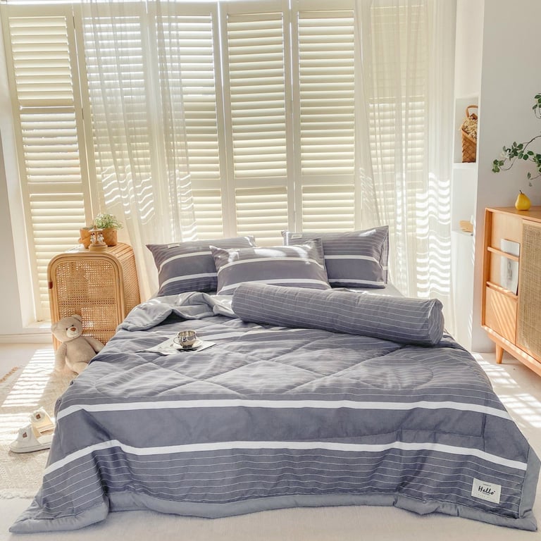 bộ Cotton đũi chăn trần 𝗳𝘂𝗹𝗹 𝟱 𝗺𝗼́𝗻 siêu xịn xò