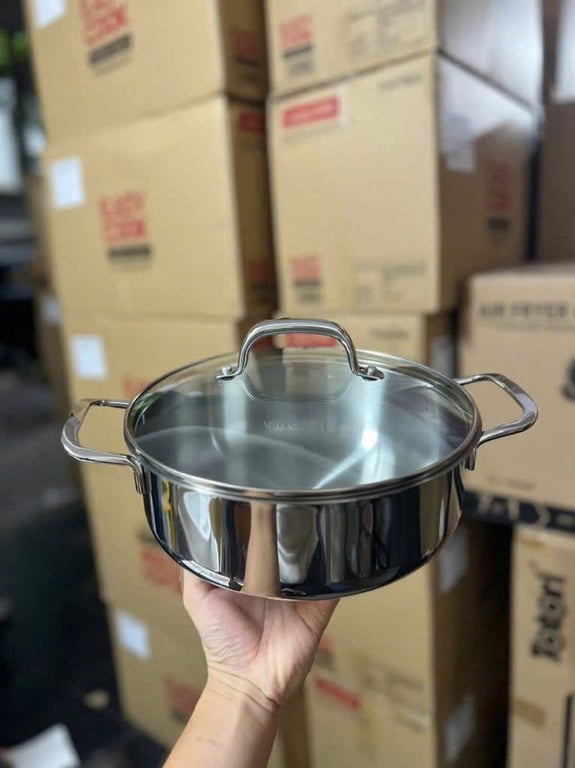 NỒI INOX ĐÁY LIỀN NGUYÊN KHỐI KIMSCOOK VUNG KÍNH sz 24-28cm