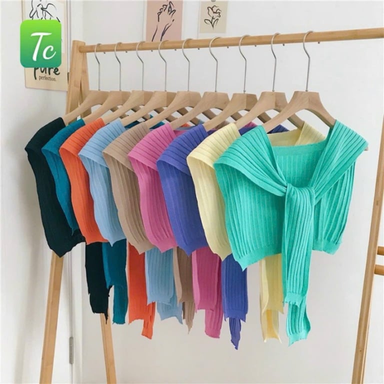 Khăn choàng nhỏ dệt kim phong cách Hàn Quốc