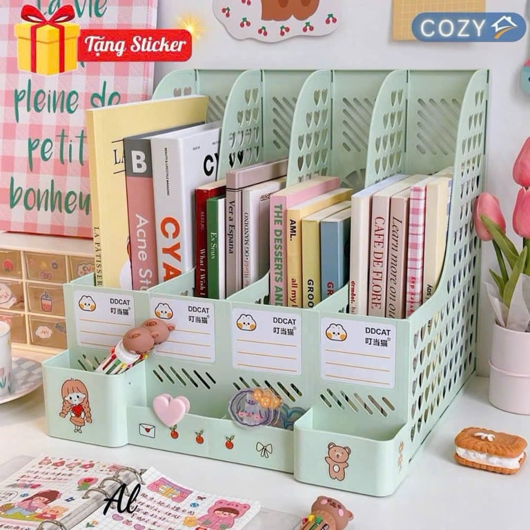 KỆ ĐỰNG TÀI LIỆU VĂN PHÒNG A4 – 4 NGĂN SIÊU TIỆN, SIÊU XINH