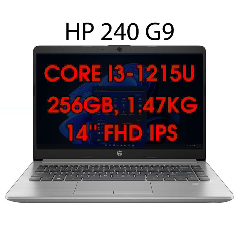 Laptop HP 240 G9 i3-1215U/8GD4/256GSSD/14.0FHD/WLac/BT5/3C41WHr/W11SL/BẠC (6L1X7PA)