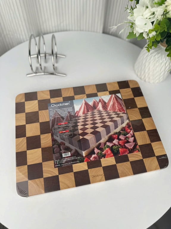 Thớt Gỗ Teak Hoạ Tiết Caro Chockmen