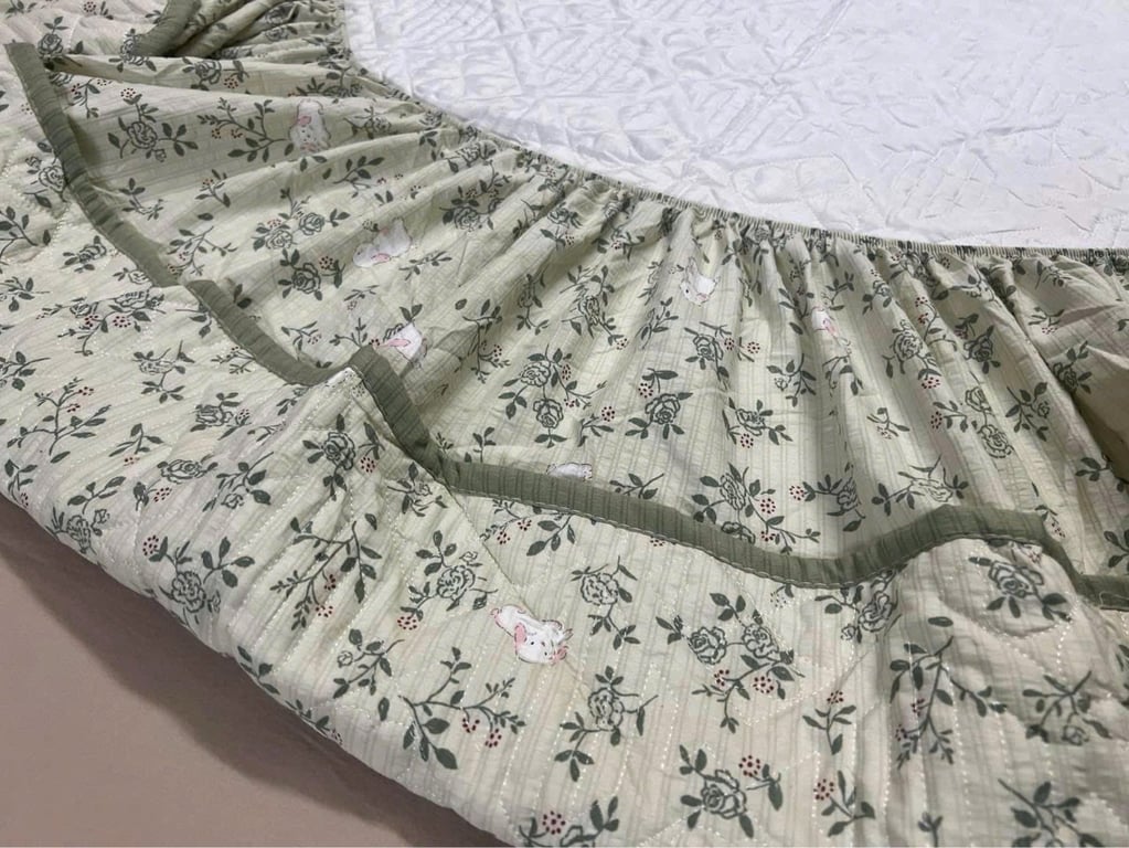 Bộ chăn ga trần full 5 món hoa nhí