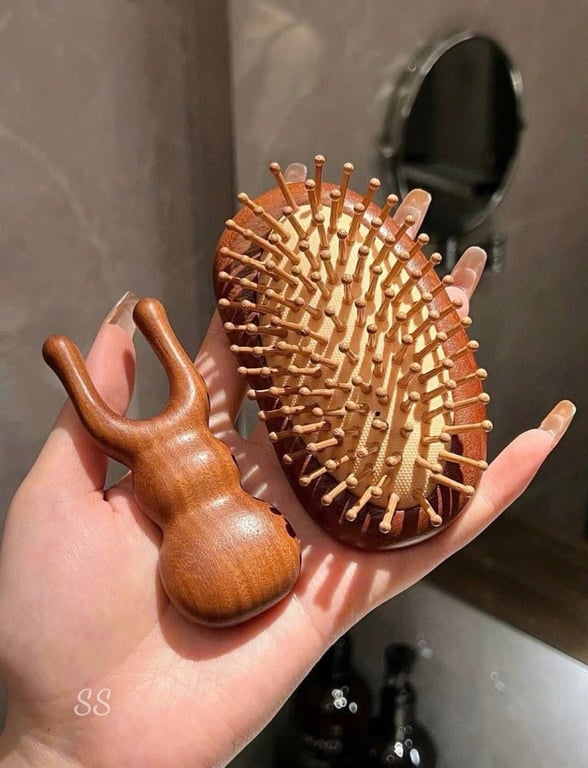 SET 2C MASSGAGE ĐẦU GỖ ĐÀN HƯƠNG