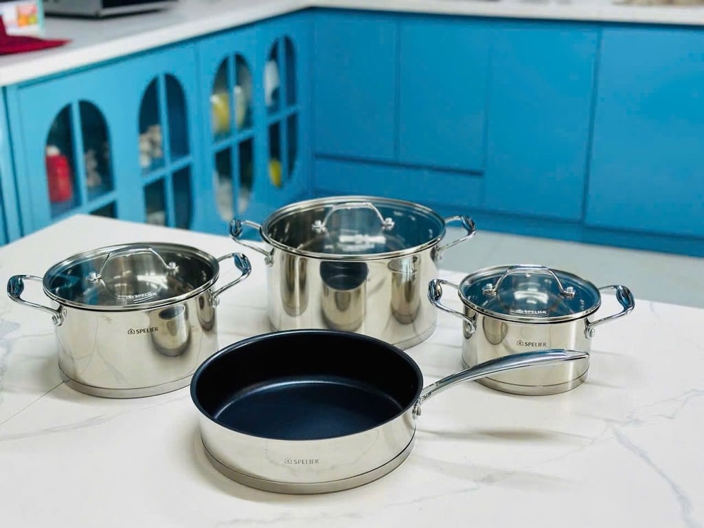 BỘ NỒI INOX 304 SPELIER VENUS – 4 MÓN XỊN XÒ