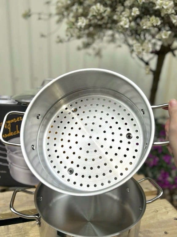 XỬNG HẤP INOX LEBENLANG VUNG KÍNH size 26cm-28cm