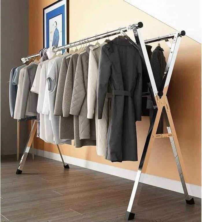 GIÀN PHƠI ĐỒ THÔNG MINH GẤP GỌN INOX 304