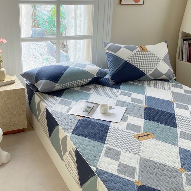 Bộ ga gối chun trần  Chất cotton living 100% 1.6-1.8-2.2m