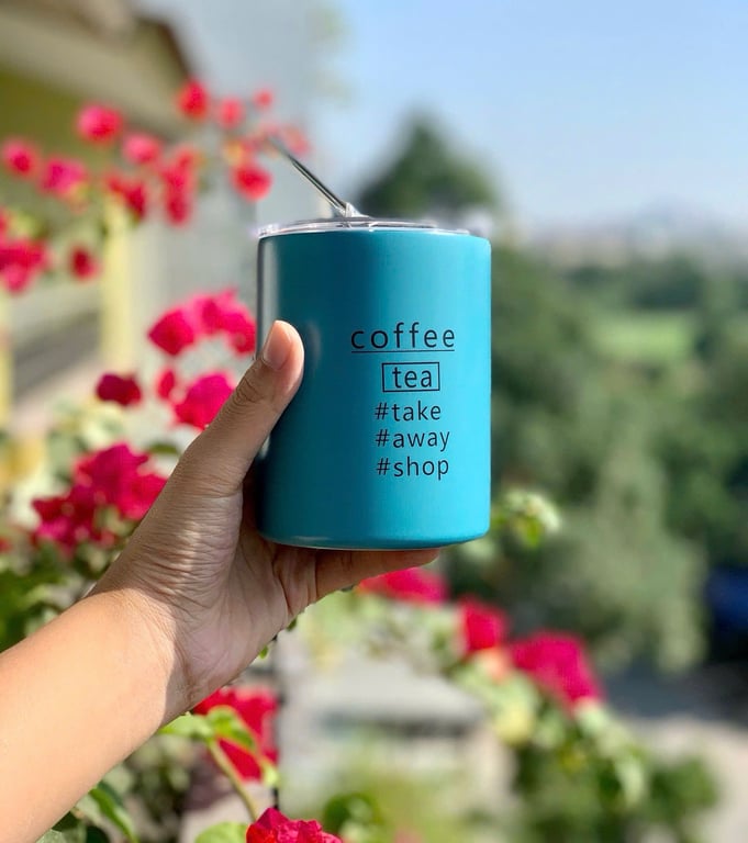 Cốc giữ nhiệt uống Cafe THANKS thể tích 350ML