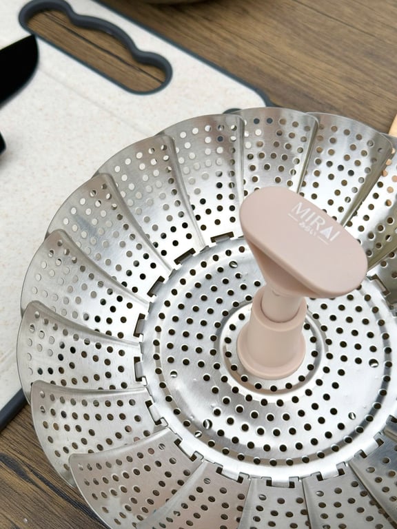 Vỉ Hấp Inox 304 Có Tay Cầm Chống Nóng Mở Rộng Mirai