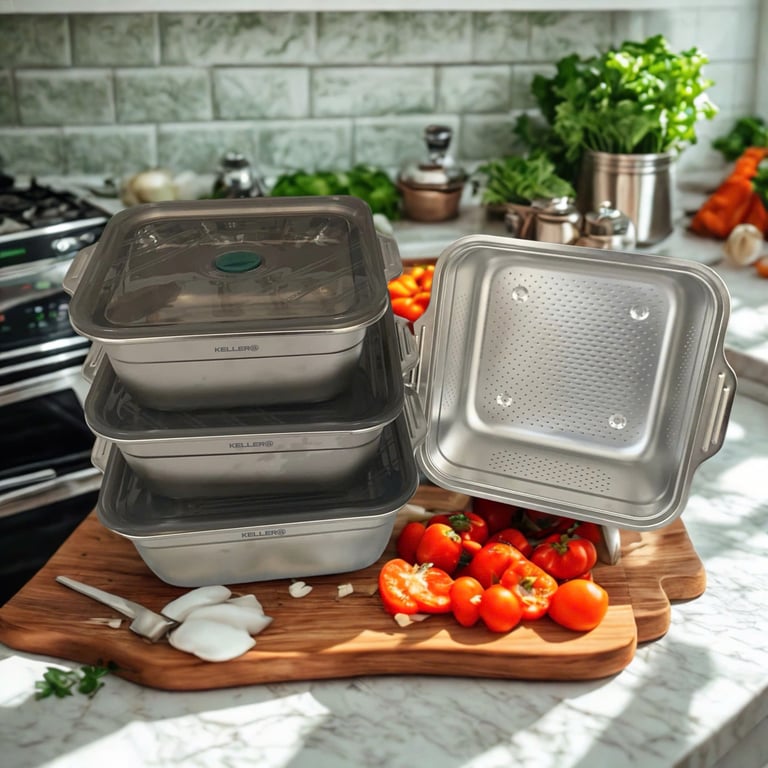 set 4 hộp hút chân không Keller