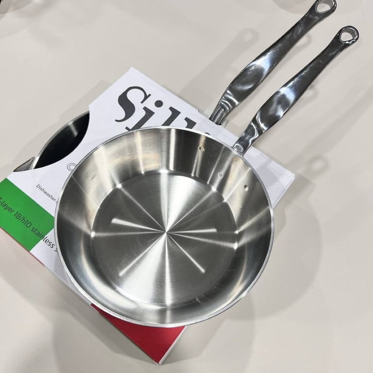 CHẢO CẠN INOX 18/10 SILLIES ĐÚC NGUYÊN KHỐI sz 16-20-24cm