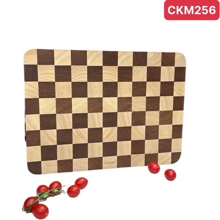 Thớt gỗ Teak hoạ tiết caro Chockmen - CKM256