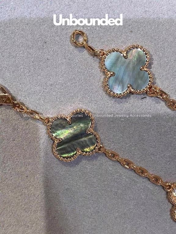 Vintage Alhambra bracelet 5 motifs Van Cleef & Arpels (Ri Xà Cừ PhốI Kim Cương)