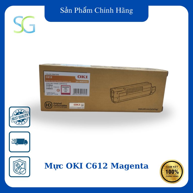 Mực In Laser Màu Đỏ OKI C612 Dành Cho Máy In OKI C612N (Gồm Chip) - Hàng Chính Hãng
