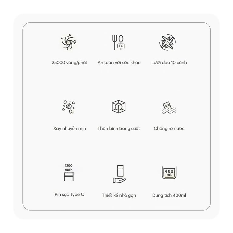 MÁY XAY SINH TỐ CẦM TAY ELMICH BLE9215 400ML