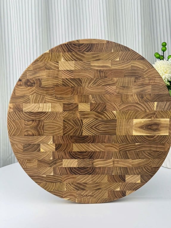 Thớt gỗ Teak dáng tròn Chockmen
