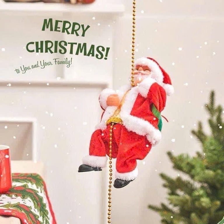 Ông già Noel 25cm siêu dễ thương đang leo dây