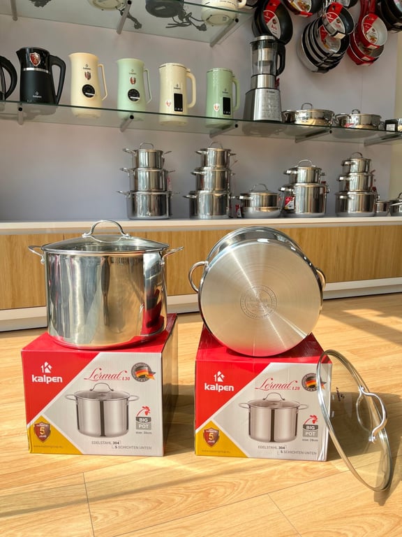 🇩🇪 NỒI LUỘC GÀ INOX 304 CAO CẤP 5 ĐÁY KALPEN LERMAT 28CM 30CM