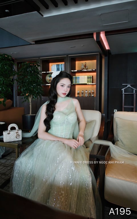 A195- váy lưới kim da 2 màu