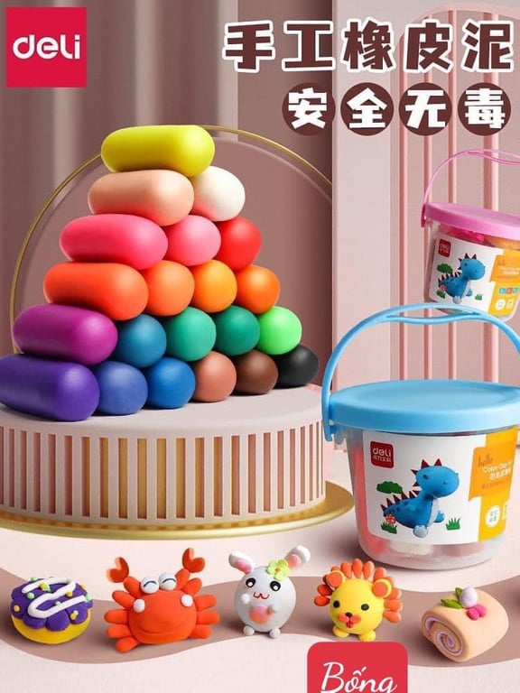 SET THÙNG 24 GÓI ĐẤT SÉT ĐẤT NẶN TỰ KHÔ DELI CAO CẤP SIÊU NHẸ