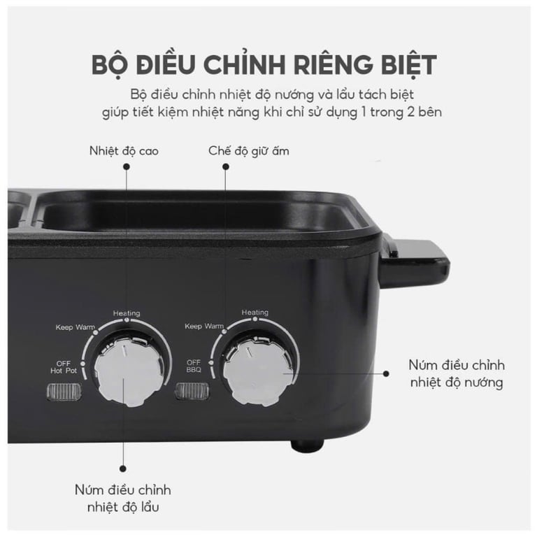 NỒI LẨU ĐIỆN 2 NGĂN MINI LEBENLANG LBL8583