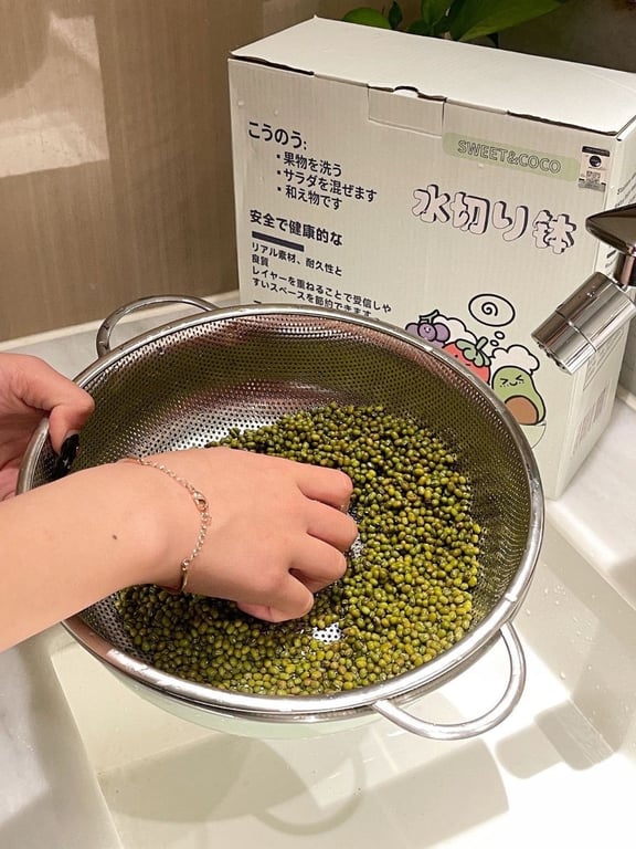 BỘ 2 MÓN THAU RỔ ĐA NĂNG RỬA RAU CỦ HÃNG SWEET&COCO XỊN ĐẸP FULLBOX