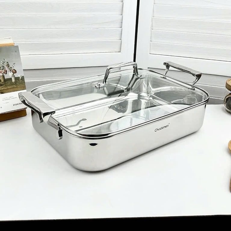 CKM801 - Chảo nướng thành cao kèm nắp Chockmen 35cm