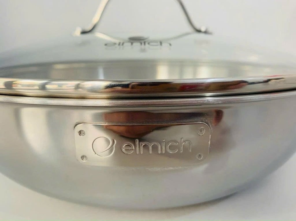 CHẢO XÀO INOX CAO CẤP 3 LỚP ĐÁY LIỀN ELMICH TRIMAX EL3798