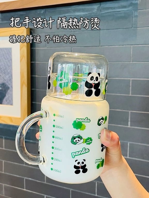 Bình thuỷ tinh gấu trúc 550ml