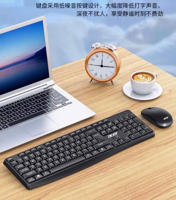 Bàn phím không dây  + chuột k dây của hãng ACER .