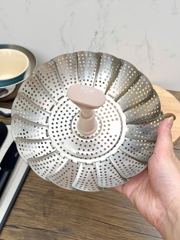 Vỉ Hấp Inox 304 Có Tay Cầm Chống Nóng Mở Rộng Mirai