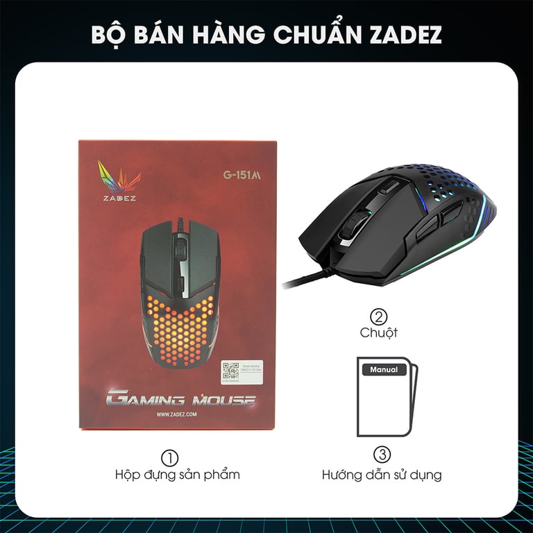 Chuột Gaming Có Dây Zadez G-151M  - Màu Đen