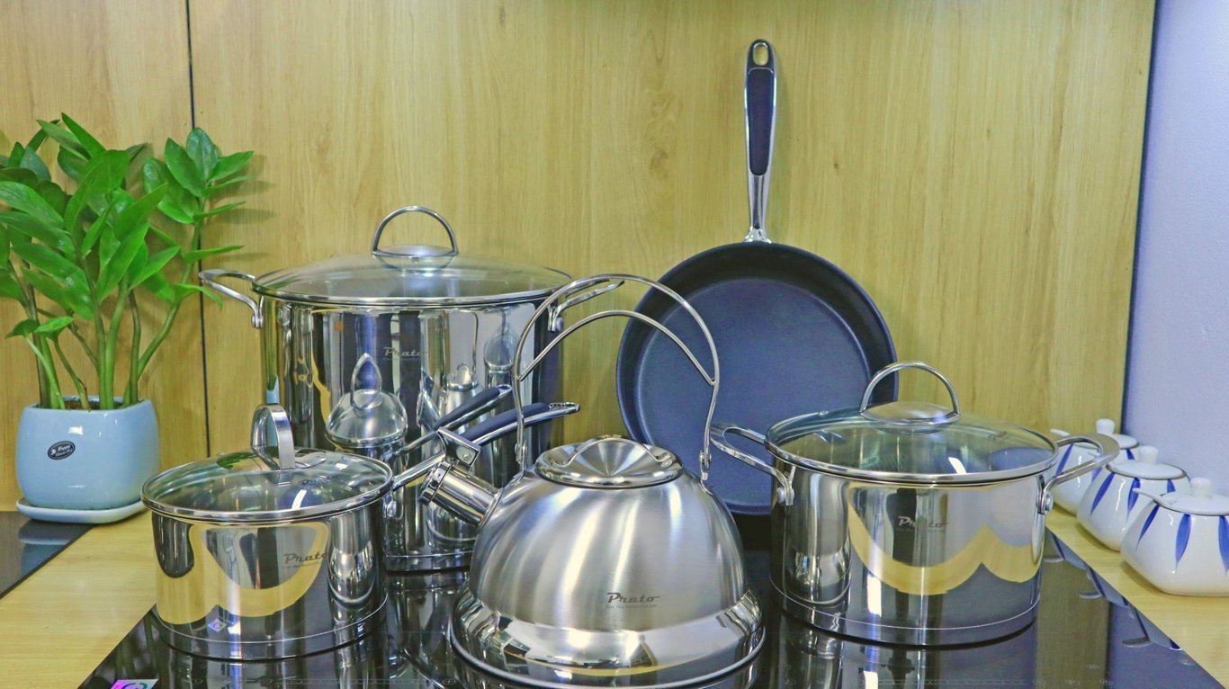 Bộ Nồi INOX 304 PRATO Luxury 1168 đáy từ 5 lớp