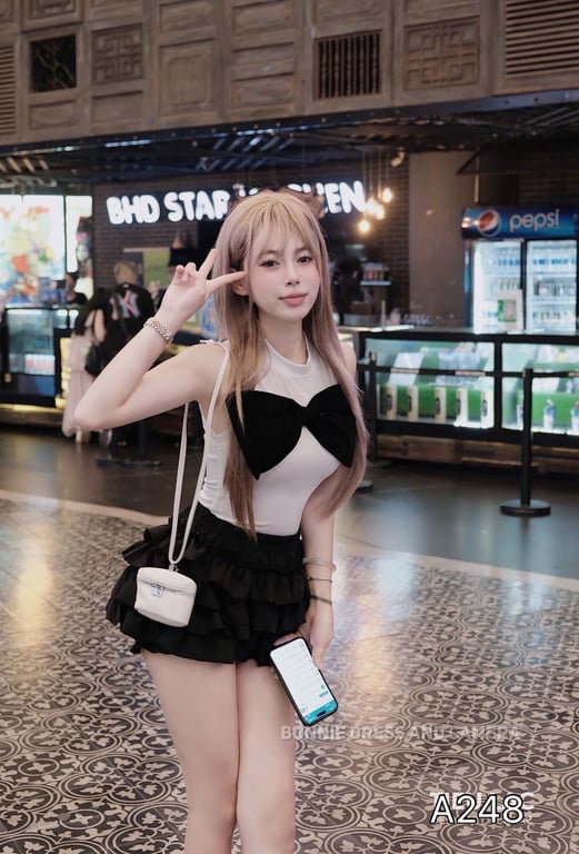A248- set áo nơ kèm cv tầng S