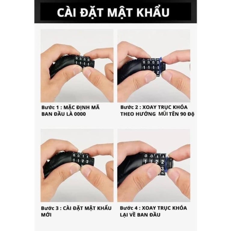 KHÓA XE ĐẠP MẬT MÃ 4 SỐ
