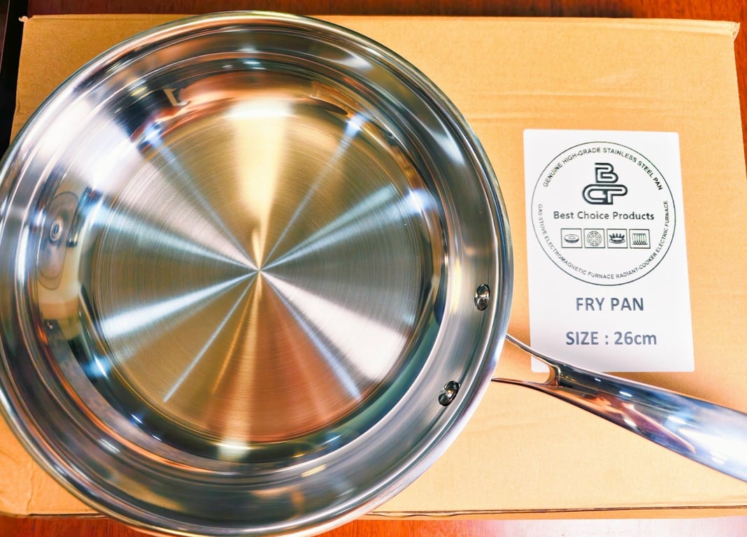 Chảo đúc inox nguyên khối BCP chống dính tự thân