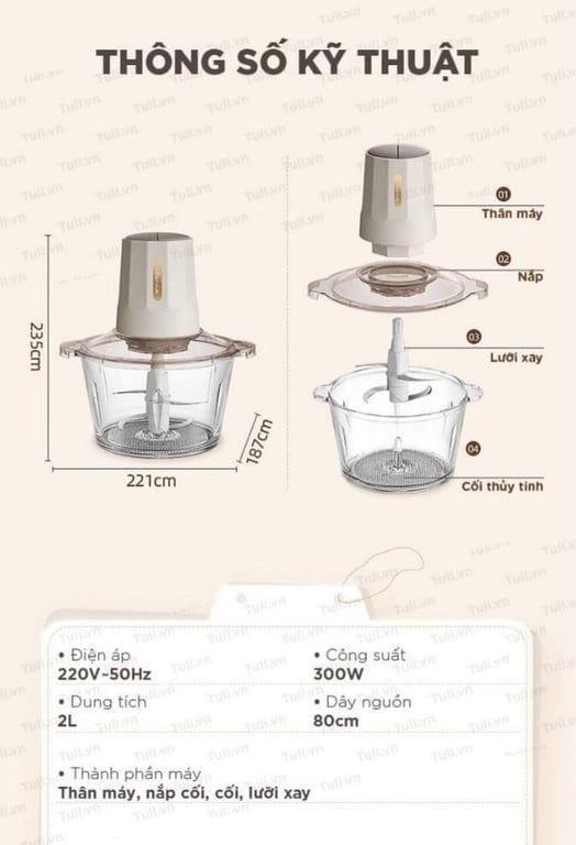 Máy xay thịt Bear QSJ-E03B2