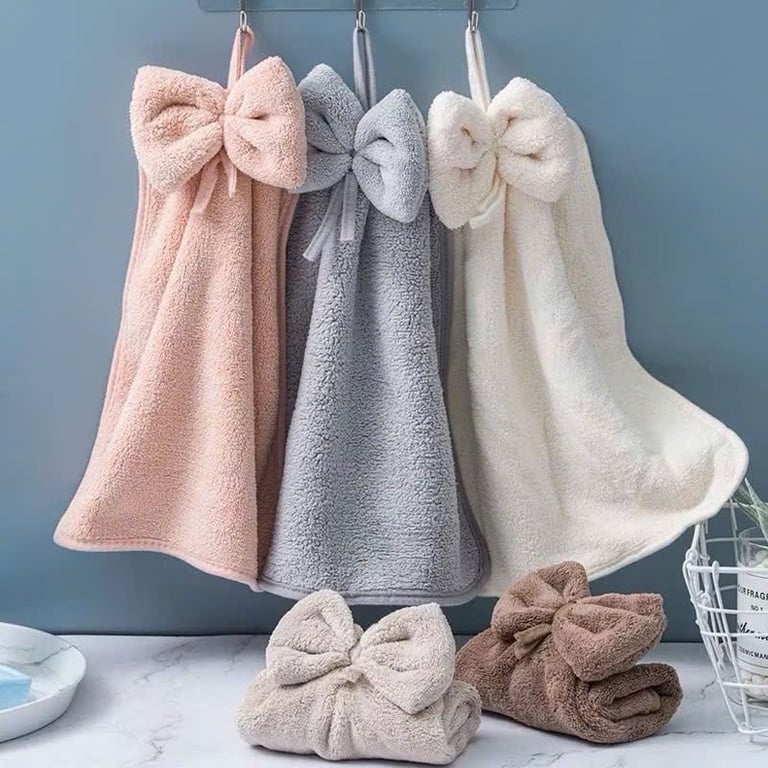 COMBO 4 KHĂN LAU TAY HÌNH NƠ DỄ THƯƠNG