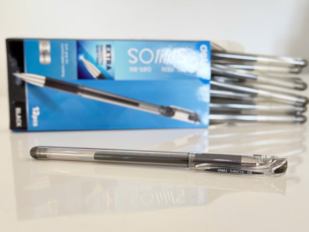 Set 12 Bút bi nước văn phòng mực gel 0.5mm Deli EG16