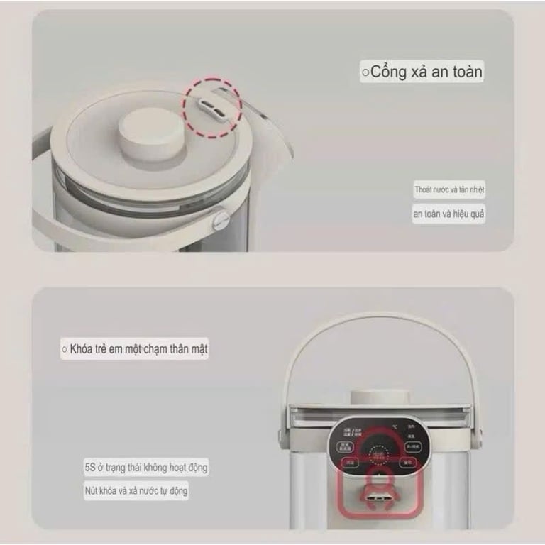 Bình đun nước khử clo, giữ nhiệt giữ ấm suốt cả ngày hãng ZEMKON.