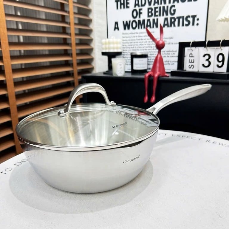 Chảo sâu lòng nắp kính Chockmen 24/28cm CKM218/CKM223