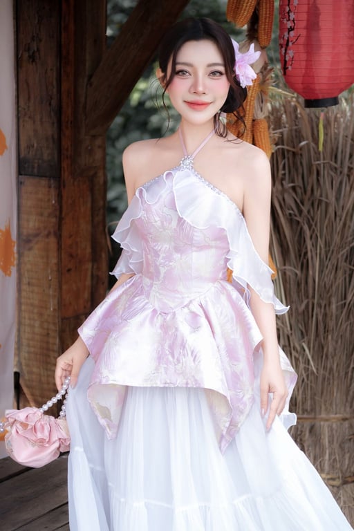 Flexy - Set Yếm Niên An hồng S/M/L/XL