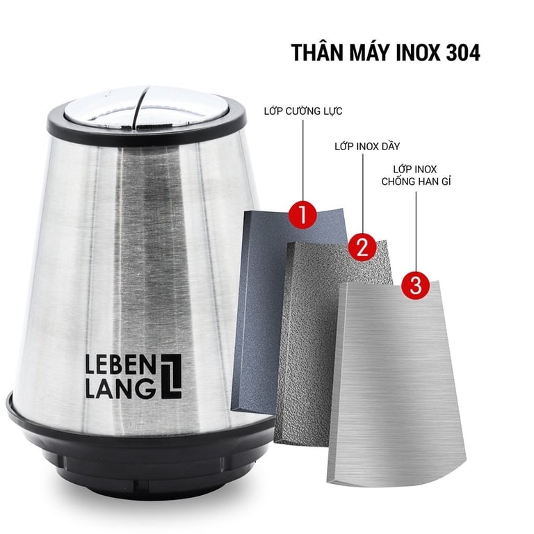 MÁY XAY THỊT LEBENLANG LBUF1920 DUNG TÍCH 1.2L