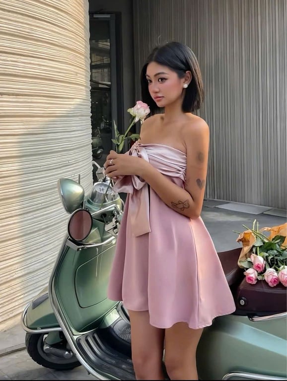 Váy hồng ngắn