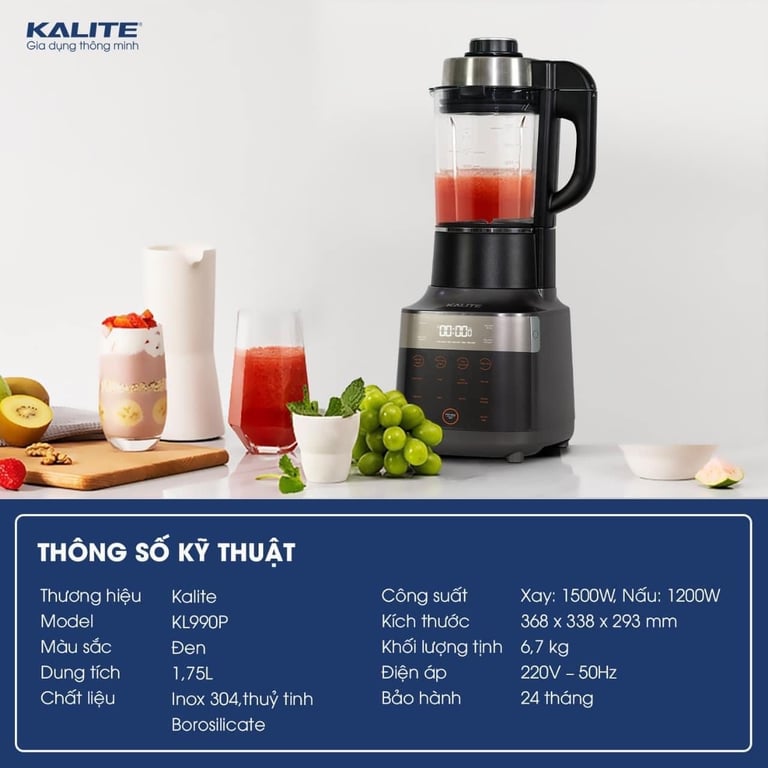 MÁY LÀM SỮA HẠT THẾ HỆ MỚI KALITE KL990P