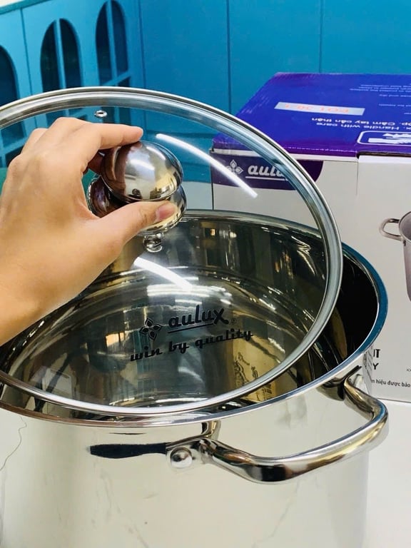 NỒI LUỘC GÀ INOX 304 CAO CẤP AULUX 5 ĐÁY