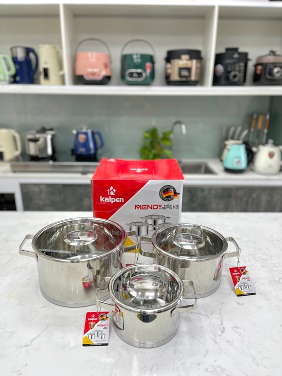 BỘ NỒI INOX 304 CAO CẤP 5 ĐÁY KALPEN MENDY MD1